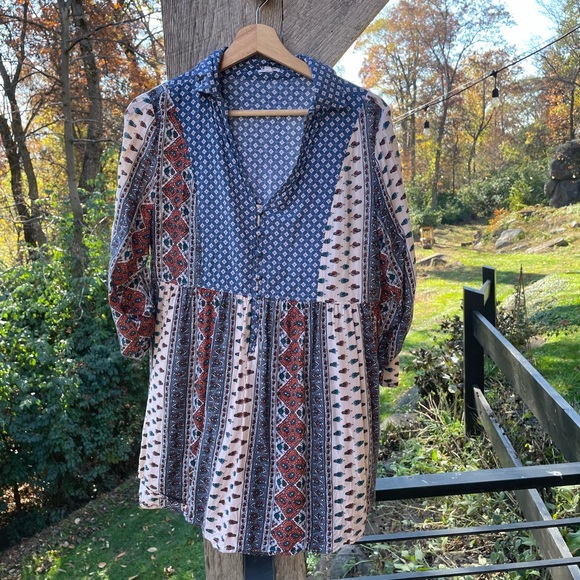 En Creme Tops - En Crème Bohemian Patchwork Blouse